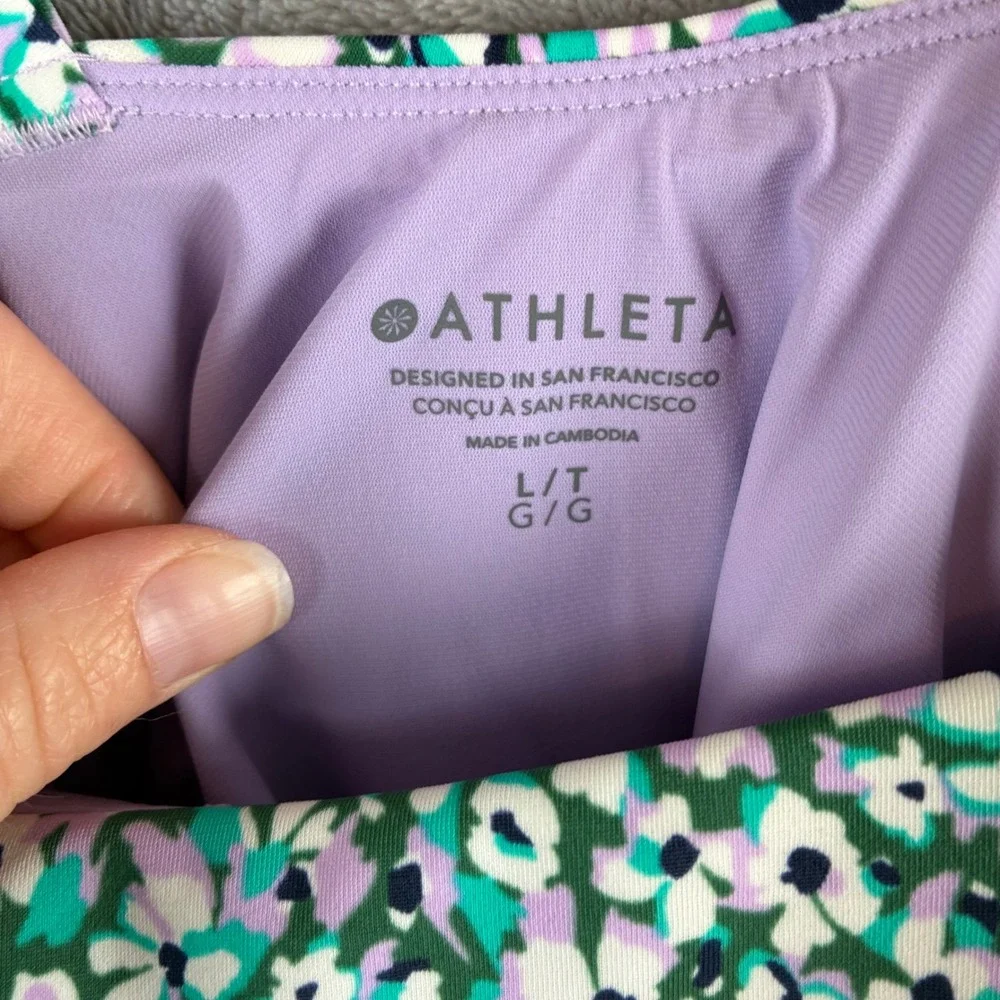 NWT‎ Athleta Hermosa One Piece Women L T Floral Medium Coverage Beach Pool Swim